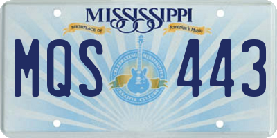 MS license plate MQS443