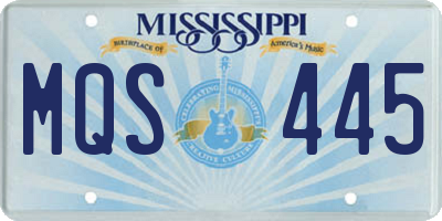MS license plate MQS445
