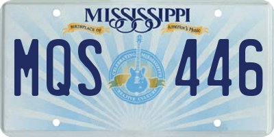 MS license plate MQS446