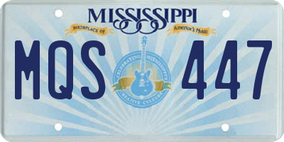 MS license plate MQS447