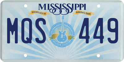 MS license plate MQS449