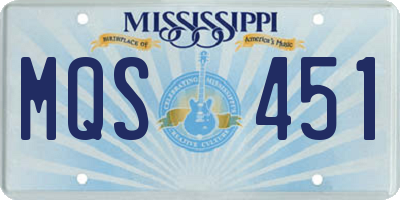 MS license plate MQS451