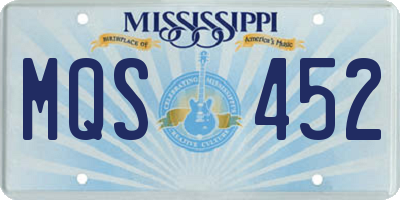 MS license plate MQS452