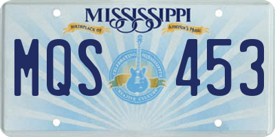 MS license plate MQS453