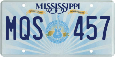 MS license plate MQS457