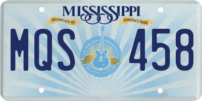 MS license plate MQS458