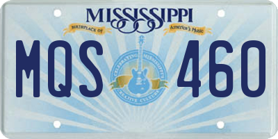 MS license plate MQS460