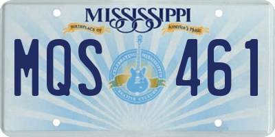 MS license plate MQS461
