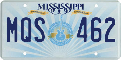 MS license plate MQS462