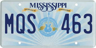MS license plate MQS463