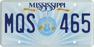 MS license plate MQS465