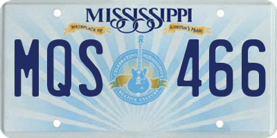 MS license plate MQS466