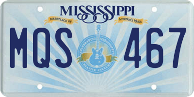 MS license plate MQS467