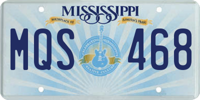 MS license plate MQS468