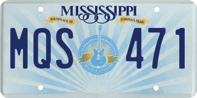 MS license plate MQS471