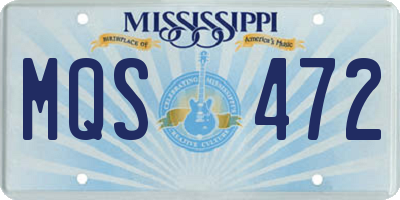 MS license plate MQS472
