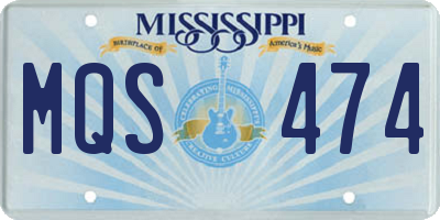 MS license plate MQS474