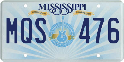 MS license plate MQS476