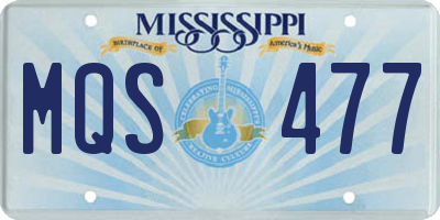 MS license plate MQS477