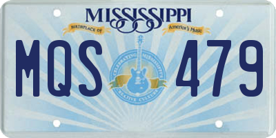 MS license plate MQS479