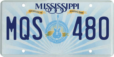 MS license plate MQS480
