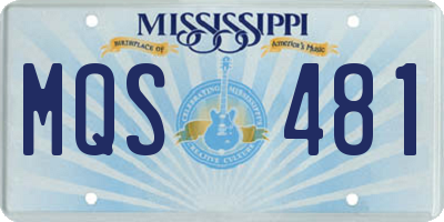 MS license plate MQS481