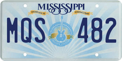 MS license plate MQS482