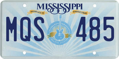 MS license plate MQS485