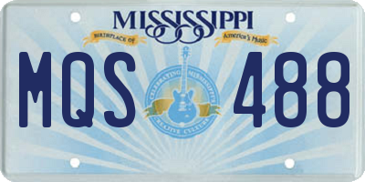 MS license plate MQS488