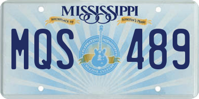 MS license plate MQS489