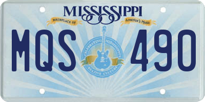 MS license plate MQS490