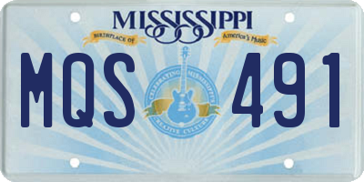 MS license plate MQS491