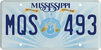 MS license plate MQS493