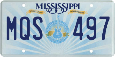 MS license plate MQS497