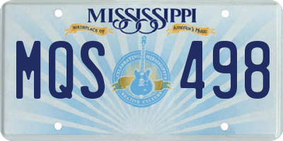 MS license plate MQS498