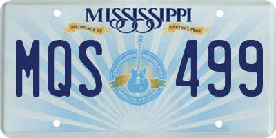 MS license plate MQS499
