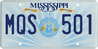 MS license plate MQS501