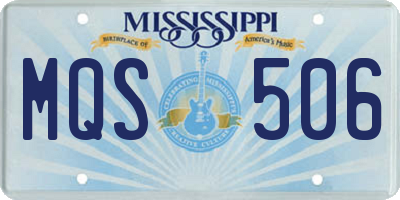 MS license plate MQS506