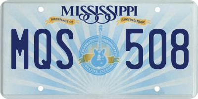 MS license plate MQS508