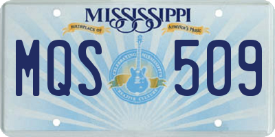 MS license plate MQS509
