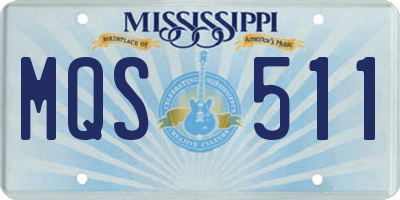 MS license plate MQS511
