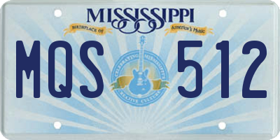 MS license plate MQS512