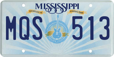 MS license plate MQS513