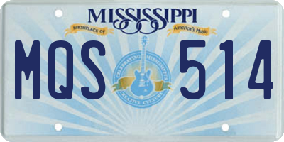 MS license plate MQS514