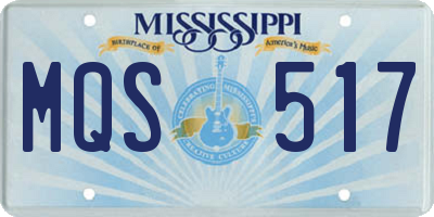 MS license plate MQS517