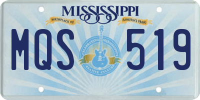 MS license plate MQS519