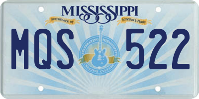 MS license plate MQS522