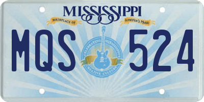 MS license plate MQS524