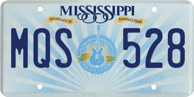 MS license plate MQS528