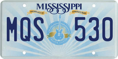 MS license plate MQS530